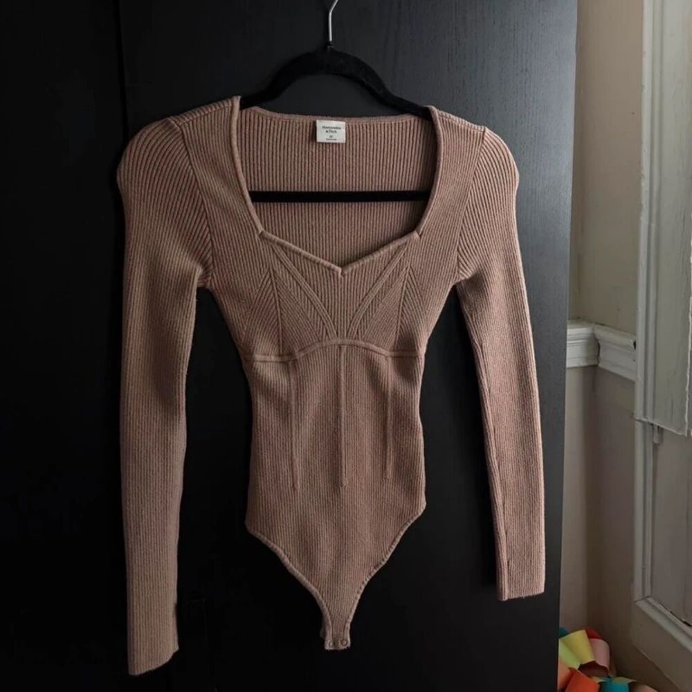 Abercrombie brown knit bodysuit